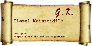 Glasel Krisztián névjegykártya